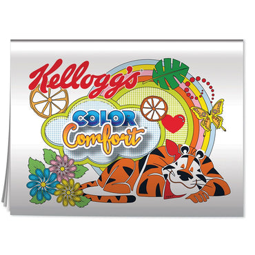 Colorful Kellogg's Coloring Book cover featuring Tony the Tiger™, vibrant flowers, and designs.