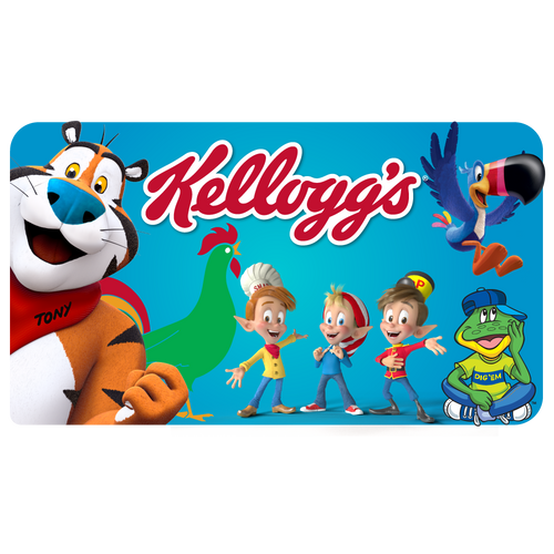 Front of a gift card for The Kellogg's Store.