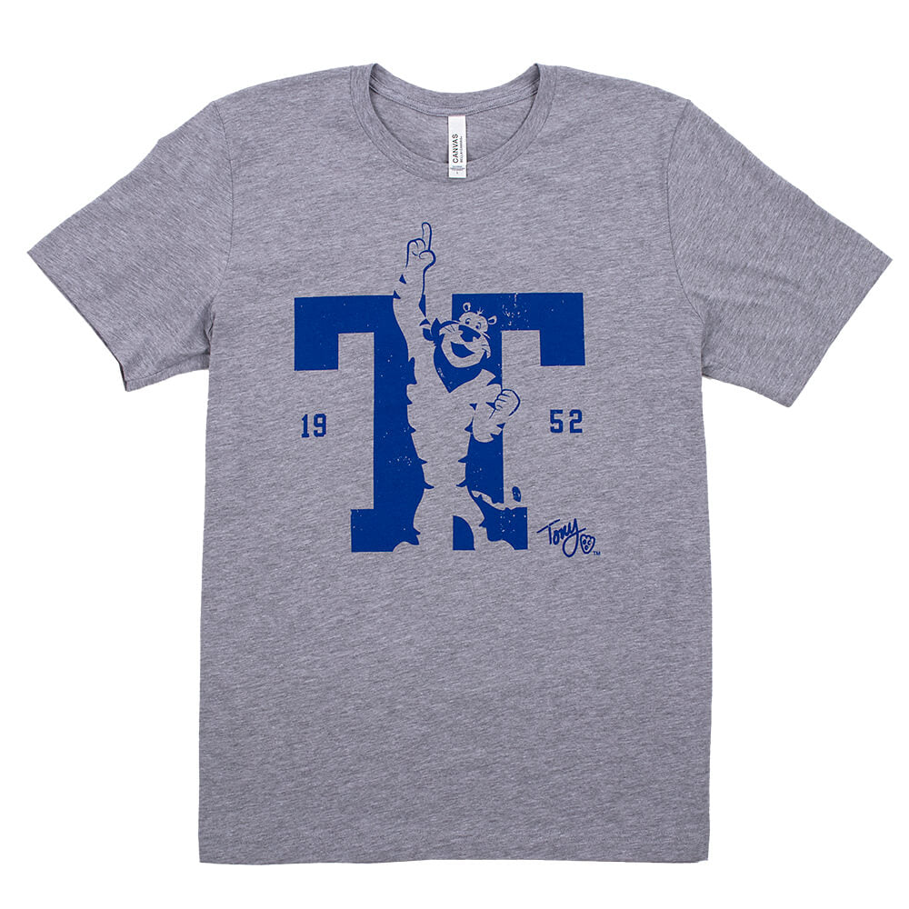 Front view of the Tony 1952 Unisex T-Shirt, crafted from sueded jersey fabric for ultimate comfort and classic style.