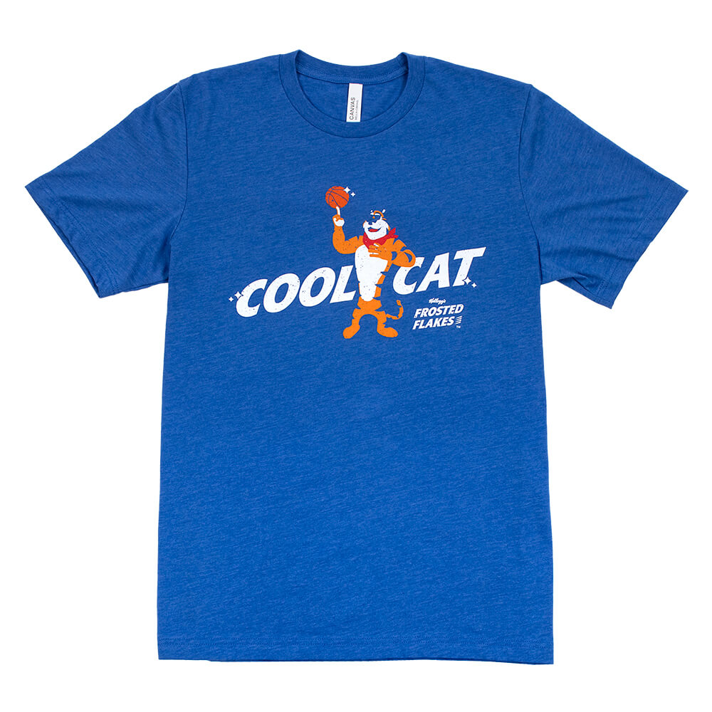 Front view of Tony the Tiger® Cool Cat Basketball T-Shirt featuring a vibrant Tony the Tiger® graphic, perfect for Frosted Flakes® and basketball fans.